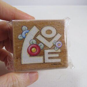 LOVE Mary Engelbreit Wood Block Rubber Stamp